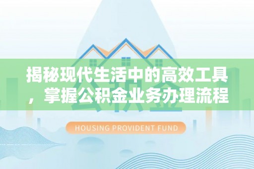 蒙山揭秘现代生活中的高效工具，掌握公积金业务办理流程的艺术