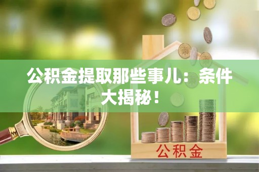 蒙山公积金提取那些事儿：条件大揭秘！
