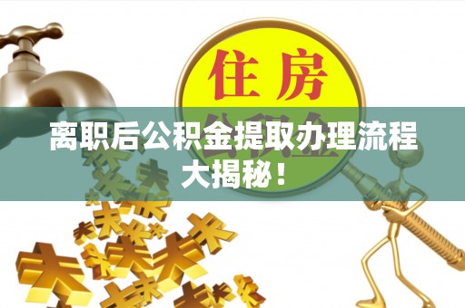 蒙山离职后公积金提取办理流程大揭秘！