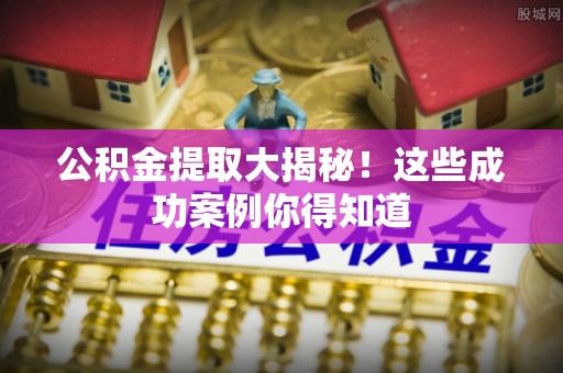 蒙山公积金提取大揭秘！这些成功案例你得知道